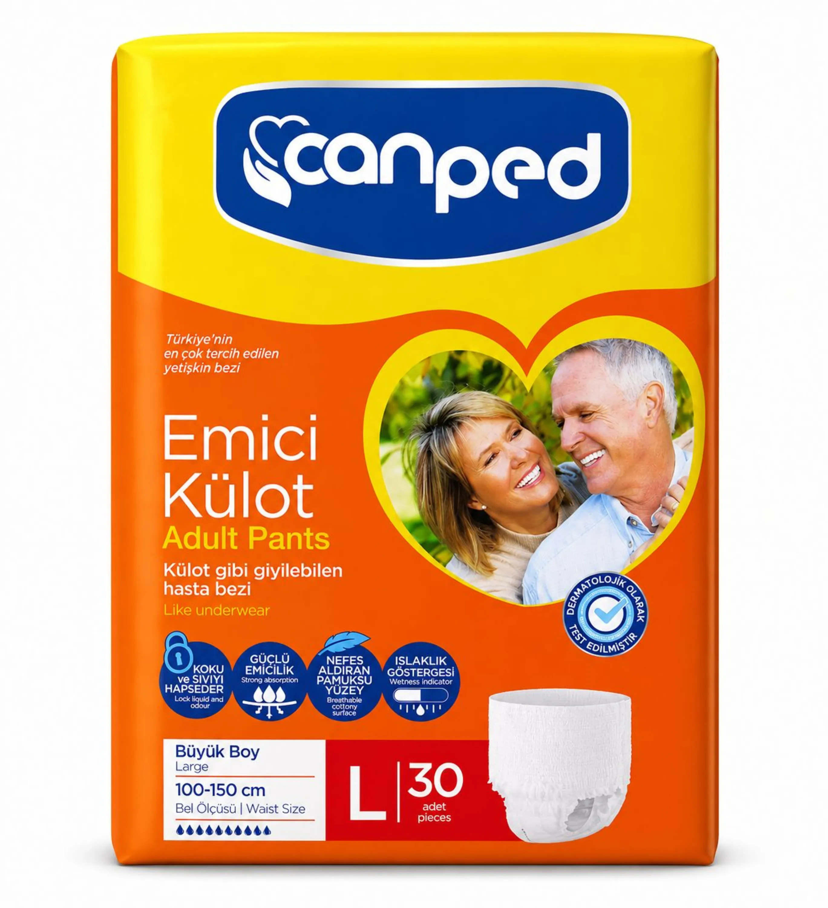 پوشک بزرگسالان جان پد شورتی سایز L لارج بسته 30 عددی (اصل)